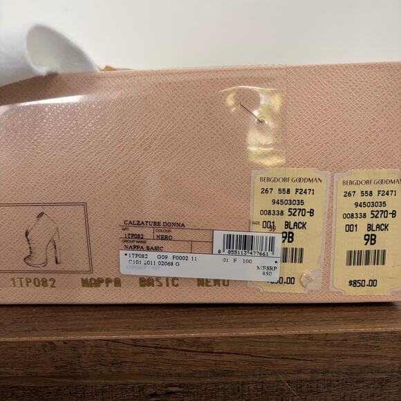 Prada Nappa Basic Nero Sz 39 US 9 Leather Ankle Heel Booties Box Dust Bag AUTH - Picture 12 of 13